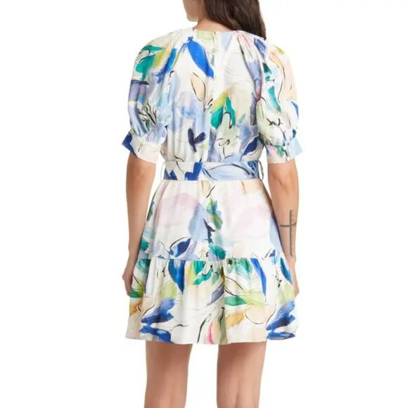 NEW Ted Baker London Rita Floral Belted Mini Dress In White Size 4, US 10 #1533 - Picture 3 of 9
